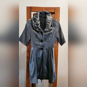 IC BY DONNIE K SATIN GREY BLAZER XS